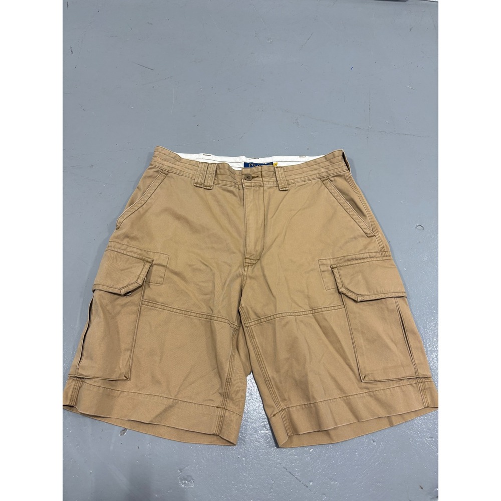 Polo Ralph Lauren Mens Classic Polo Chino Cargo Shorts Tan Khaki Size 34 Utility
